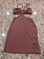 SXY Cut Out Waist Cami Bodycon Dress redwood XS (2) Extra Small