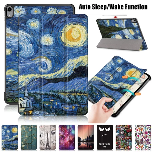 Case for iPad Air 5th Generation 2022 PU Leather Painted Hard Smart Flip Cover