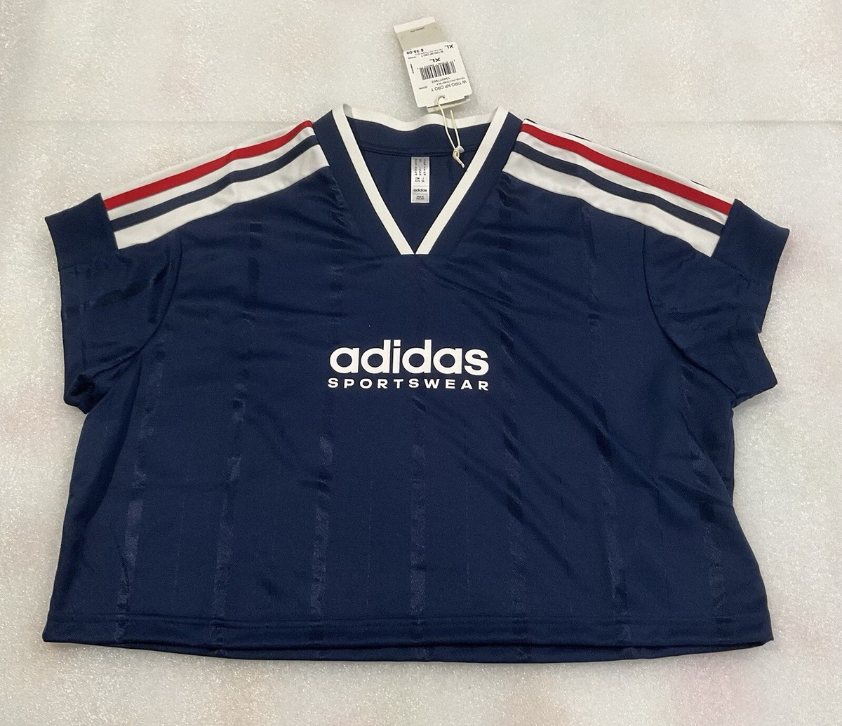 Adidas Women's Tiro Cut 3 Stripe Navy Jersey Size XL | eBay