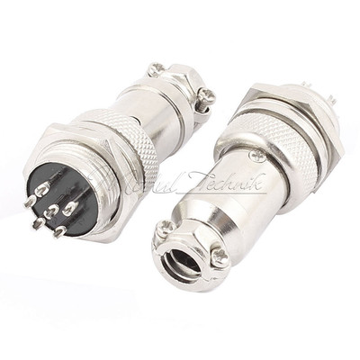 1Pair Panel Mount Universal Aviation Connector 6 Pin 16mm Dia Screw GX16 AC1200V