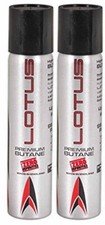 2 Can Lotus Premium Lighter Butane Refill Fuel 3.04 oz 90ml Canister 8290