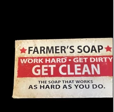 Farmer's Soap Work Hard Get Clean Hand Light Almond Scent Ferns Field Inc New 