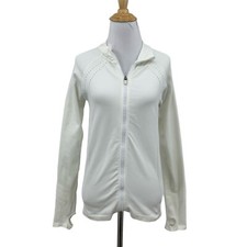 Fabletics Jacket Womens L Large White Delta Seamless Performance Zip Up Vented