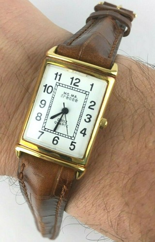 FANTASTICO OROLOGIO MG.MA FRECCE REVERSO QUARZO UOMO VINTAGE PELLE E ACCIAO  | eBay