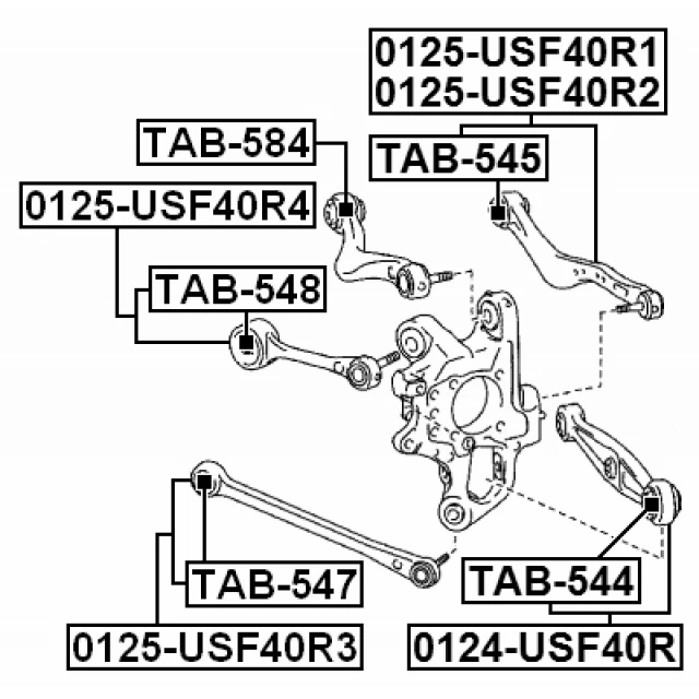 Lexus LS 2006- Fits Rear Lower Suspension Control Arm Febest - Image 2 of 2