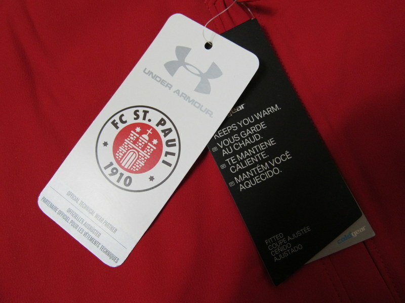 FC Pauli BNWT ZIP Red Jacket Under Armour 2016-2017 /adult SIZE L