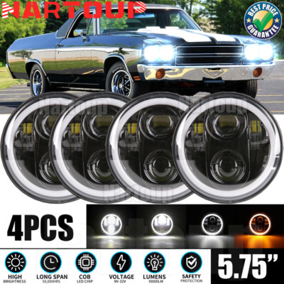 For Chevy Impala El Camino 5.75'' 5-3/4'' Headlights sealed Beam Angle Eyes 4PCS