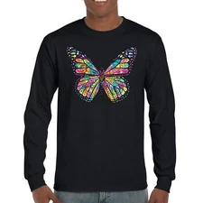 Colorful Neon Butterfly Long Sleeve T-shirt Dean Russo Beautiful Nature