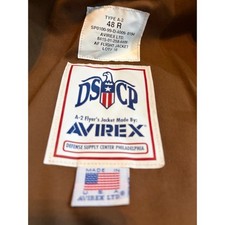 Avirex Type A-2 DSCP Leather Flight Jacket Brown Military Bomber 48R USA Made