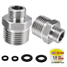 1/2 to 3/8 RV Faucet Adapter, 304 Stainless Steel 3/8 Male 1/2 Male to 3/8 Male