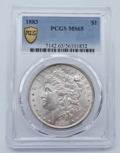 1883-P Morgan Silver Dollar PCGS MS65 Gold Shield Label - T348