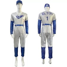 Rocketman Elton John Dodgers Baseball Sequin Cosplay Jumpsuit Costume Uniform UK