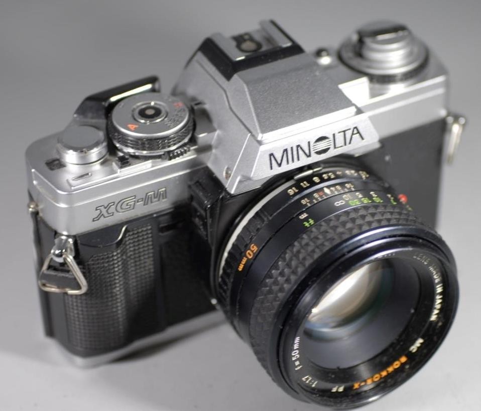 Minolta XG-M 35mm film camera w 50mm f1.7 MC Rokkor-X lens -