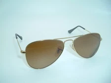 Ray-Ban Jr. RJ9506S 223/13 Gold Frame Amber Lens Aviator Kids Sunglasses