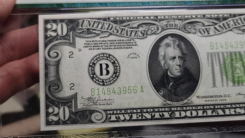 Fr.2054-B 1934 $20 New York Federal Reserve Note Light Green Seal PMG 66 EPQ - Image 4 of 4