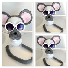 Three Blind Mice Costume Kit Adult Ears Nose Tail Sunglasses