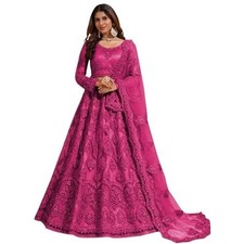 Women's Semi Stitched satin blend Lehenga Choli