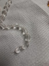 GLASS CLEAR FACETED 12mmX9mm BEADS 20 BEADS
