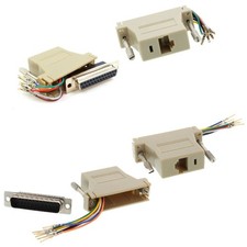 DB25 DSub Modular Adapter to RJ45 Male Female Converter Network Ethernet CAT5e/6