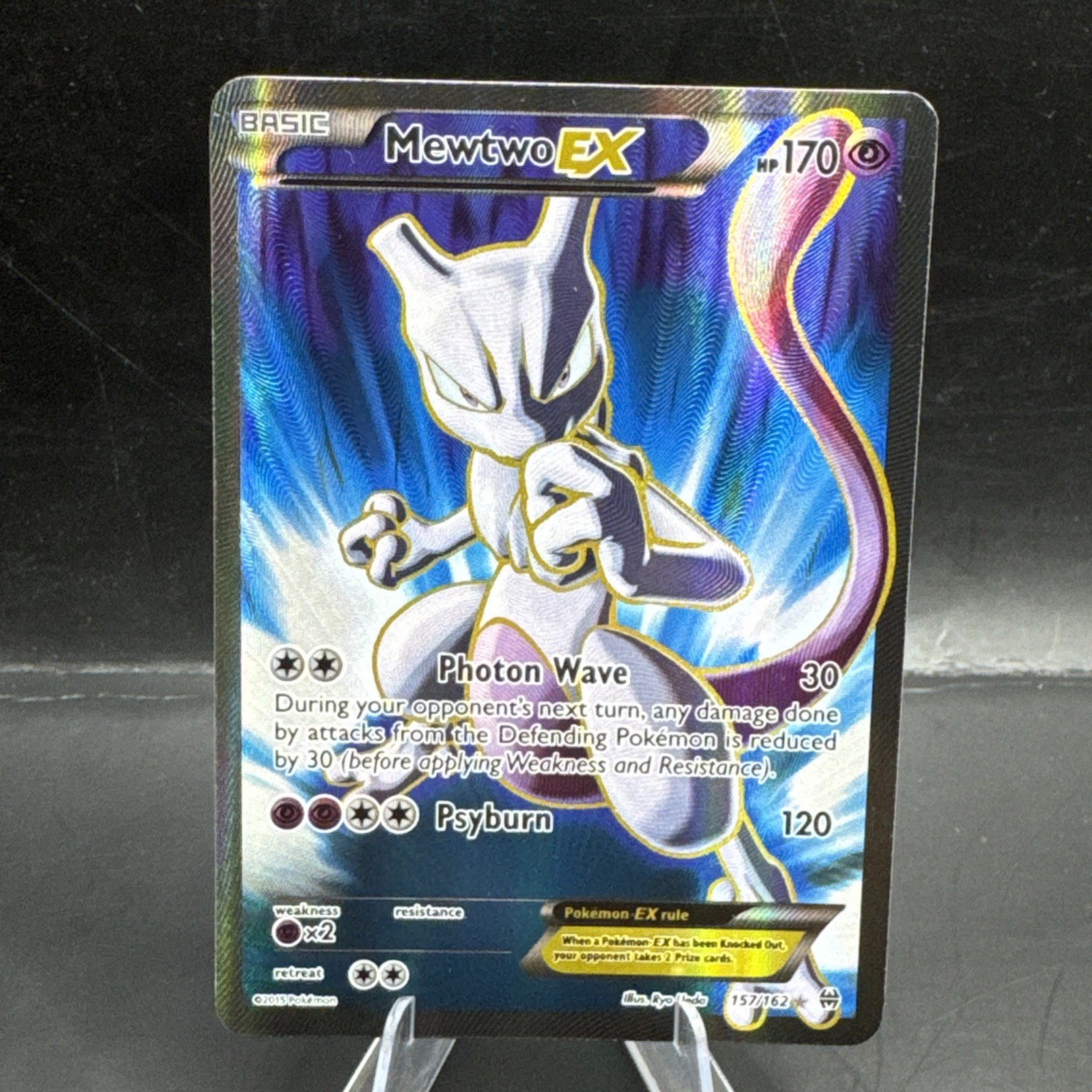 Pokémon TCG Mewtwo EX Holo Full Art Ultra Rare Card 157/162 LP