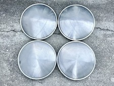 Set Of 4 Vintage Brushed Smooth Moon Disc Hubcaps 15 Outer Diameter Hot Rod Set Of 4 Vintage Brushed Smooth Moon Disc Hubcaps 15 Outer Diameter Hot Rod