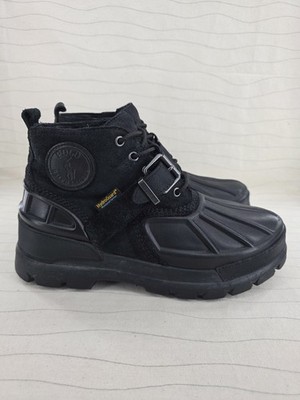 Polo Ralph Lauren Mens OSLO Low Black Leather Waterproof Duck Boots Size 10.5D