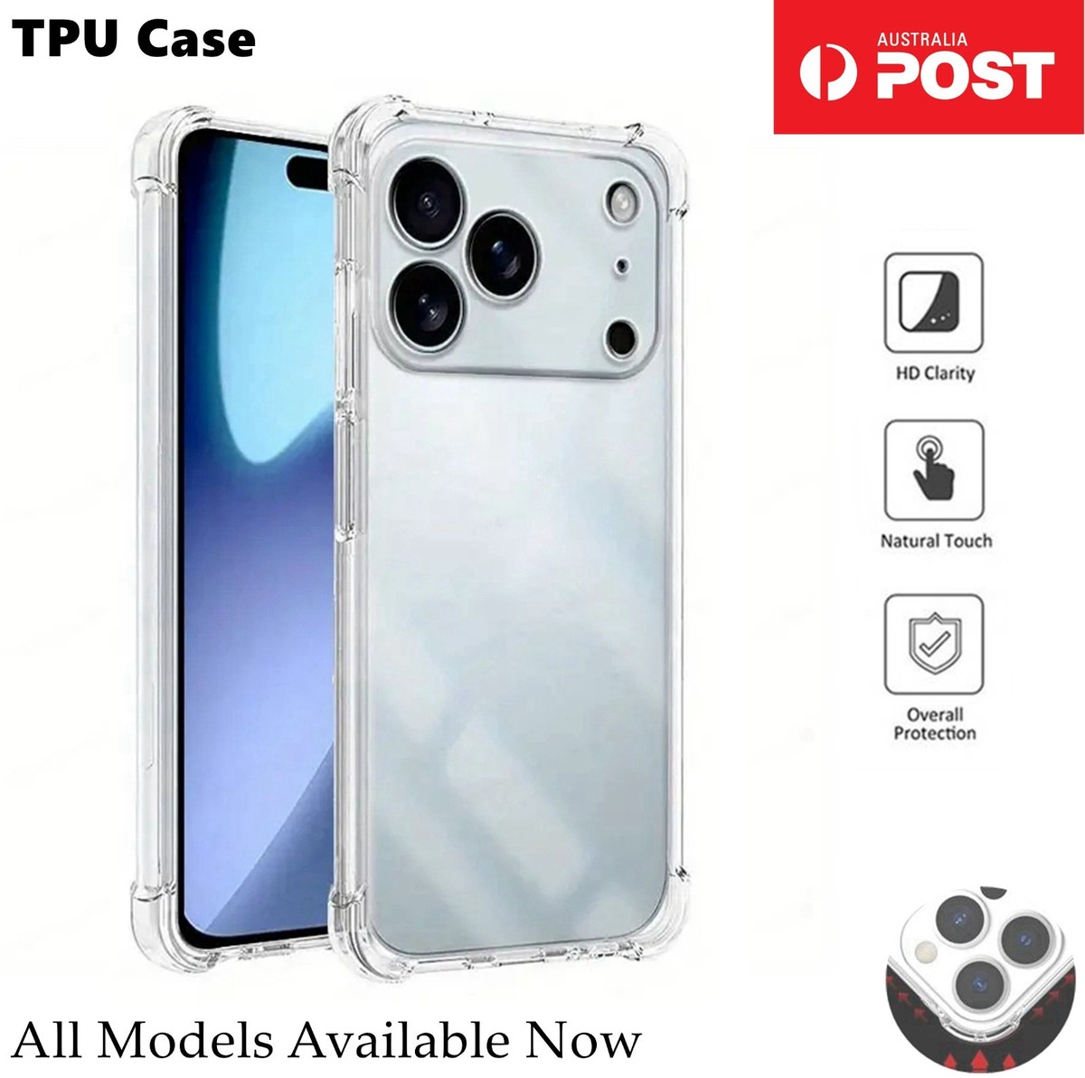 Coque Transparente Anti-Choc Silicone Souple Pour IPhone 17 / 17 Pro / 17 Pro Max - Neuf