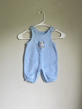 Vintage Sesame Street Cookie Monster Fleece Overalls Size 0-3 Months