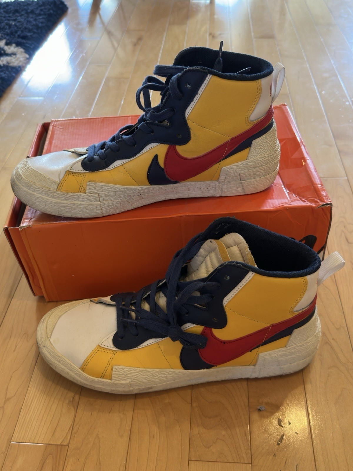 SACAI X NIKE Nike x Sacai Blazer Mid Snow Beach Maize rosso navy taglia 9 5 sneakers BV0072 700