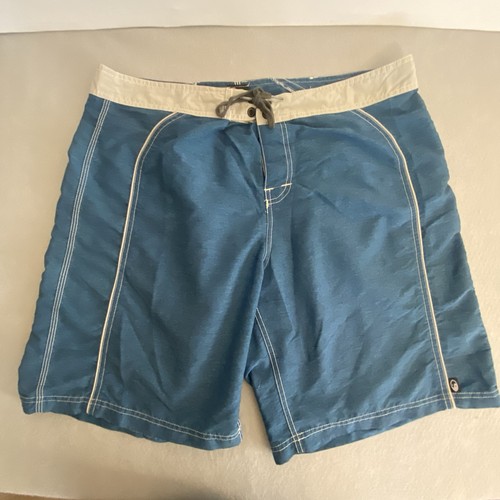 VTG T&C Surf Hawaii Board Shorts Size 38 Yin Yang Logo Y2K Blue/White Surfer