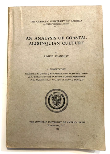 AN ANALYSIS of COASTAL ALGONQUIAN CULTURE by R. FLANNERY-1939 PB/1st EDITION