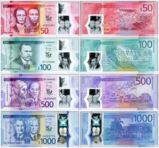 Jamaica 50-1000 Dollars 4 Pieces Set, 2022, P-96-99, UNC, Commemorative, Polymer