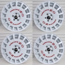 OZ RACING WHITE RED 18X8 ET45 5X112 BOLT RALLY RACING WHEELS RIMS