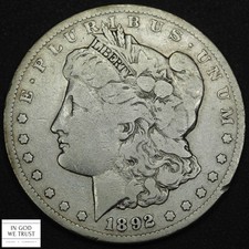 1892 CC Carson City Morgan Silver Dollar $1