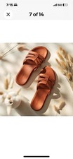 Olukai Women's Tiare Slide Comfort Sandal Fox Brown Leather Size 10