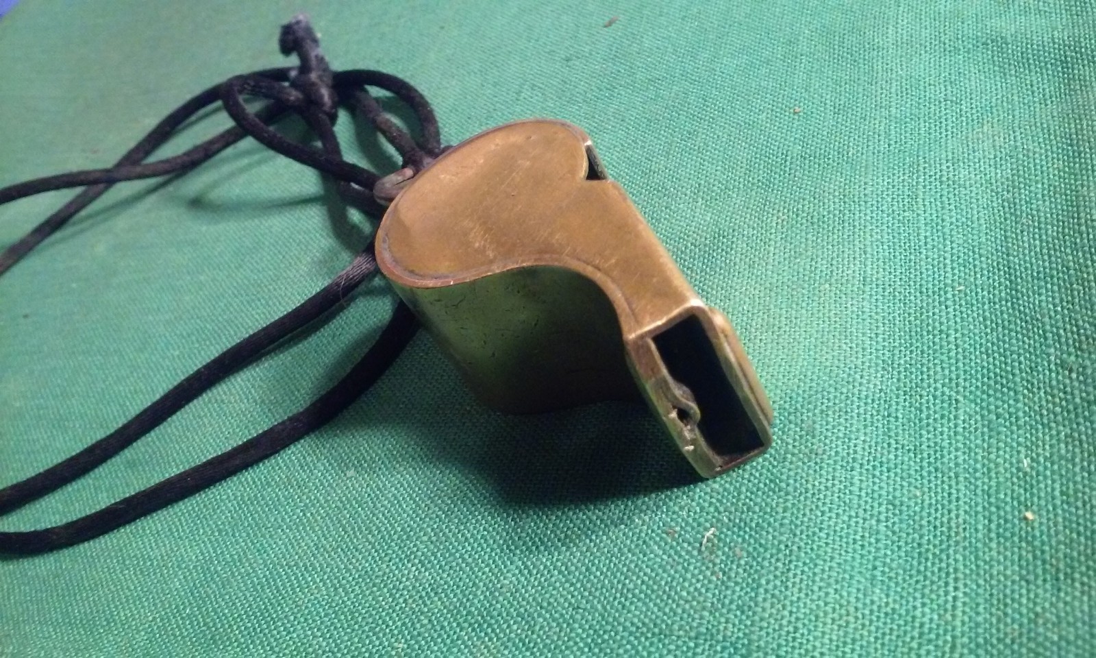 Vintage Original Official Military or Police Solid Brass Whistle Works Good Loud