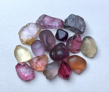30.20 ct natural multi-colour Spinel rough lot from Tanzania