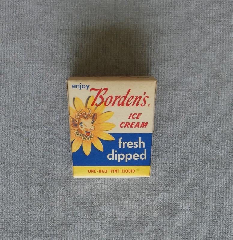 Borden's vintage Elsie Daisy one half pint ice cream pail cardboard carton