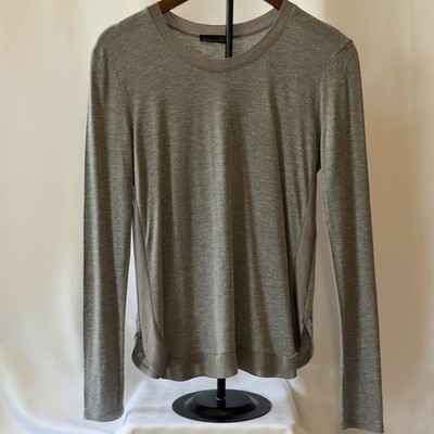 ZARA W&B Longsleeve Grau M Made in Portugal Premium Ripp-Details Top Zustand