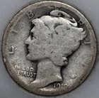 * 1919-P Mercury Dime 90% Silver, Popular Collector Coin As Shown