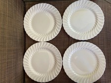 4 Wedgwood Candlelight Salad Plates 8 5/8" England White Swirl EUC