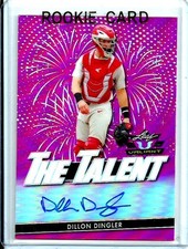 Dillon Dingler 2020 Leaf Valiant The Talent Pink Prismatic # d 6/15 #TT-DD1 Auto