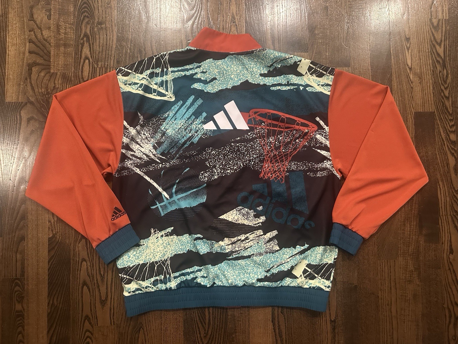 RARE Adidas Basketball BB Snap Jacket Size Medium Sample Athleisure Abstract image 2