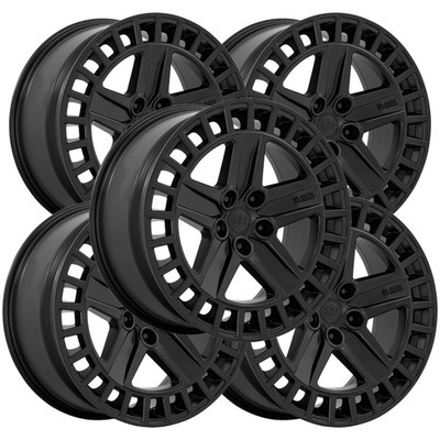 (Set-5) Black Rhino Alston 18x8.5 5x4.5'' +25mm Matte Black Wheels Rims 18'' Inch