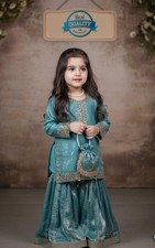 Readymade kids girls top sharara party wear eid indian girls designer dress