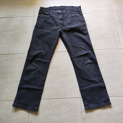 Armani Jeans Mens Straight Leg Denim Black Wash Size L Custom Hemmed AJ Logo