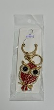 Sparkling Red Rhinestone Owl Key Chain/Bag Charm New In Packaging