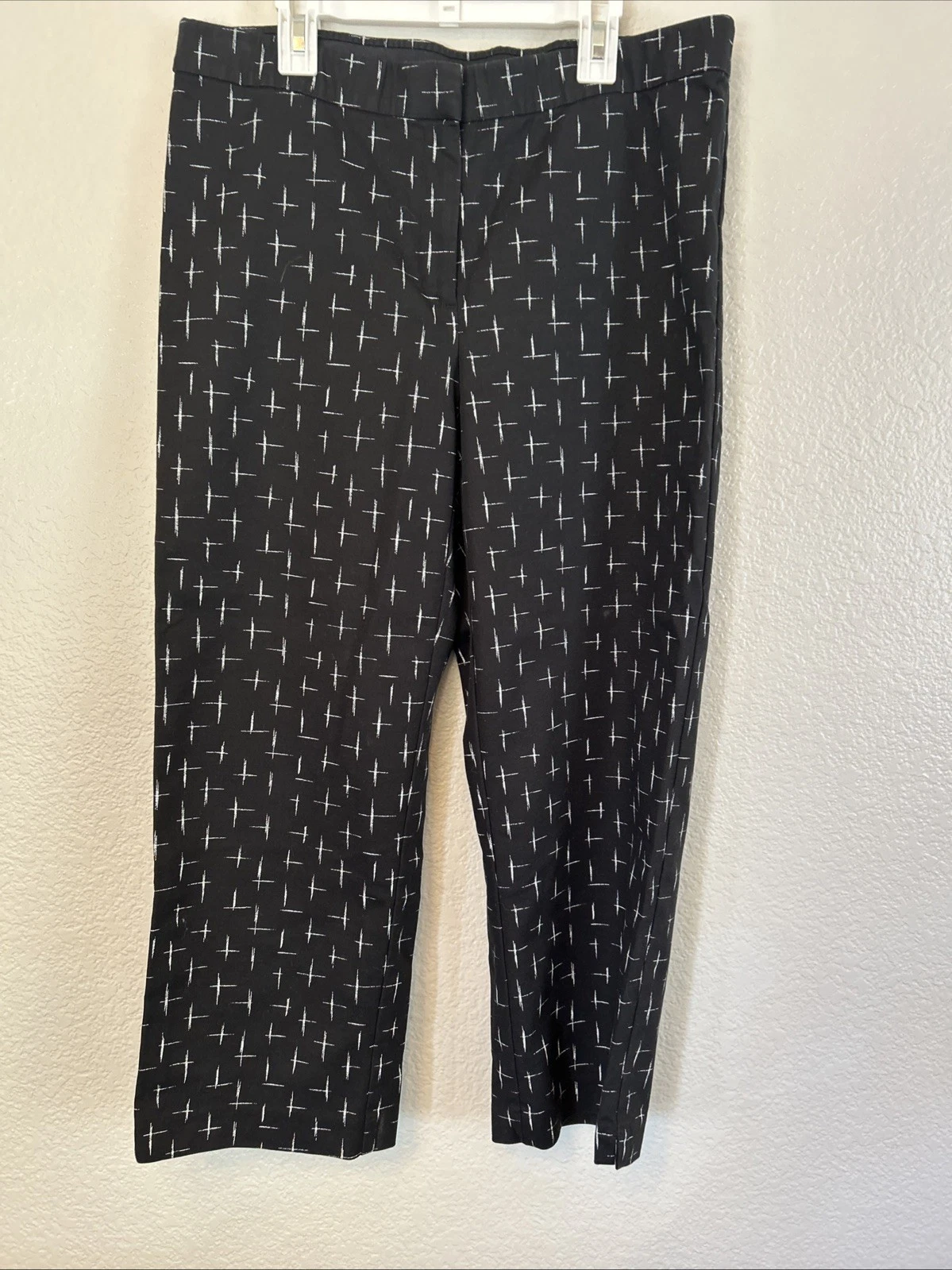 J. Jill Pants Women Black Cropped Stretch Elastic Waist Career Pant Size 12