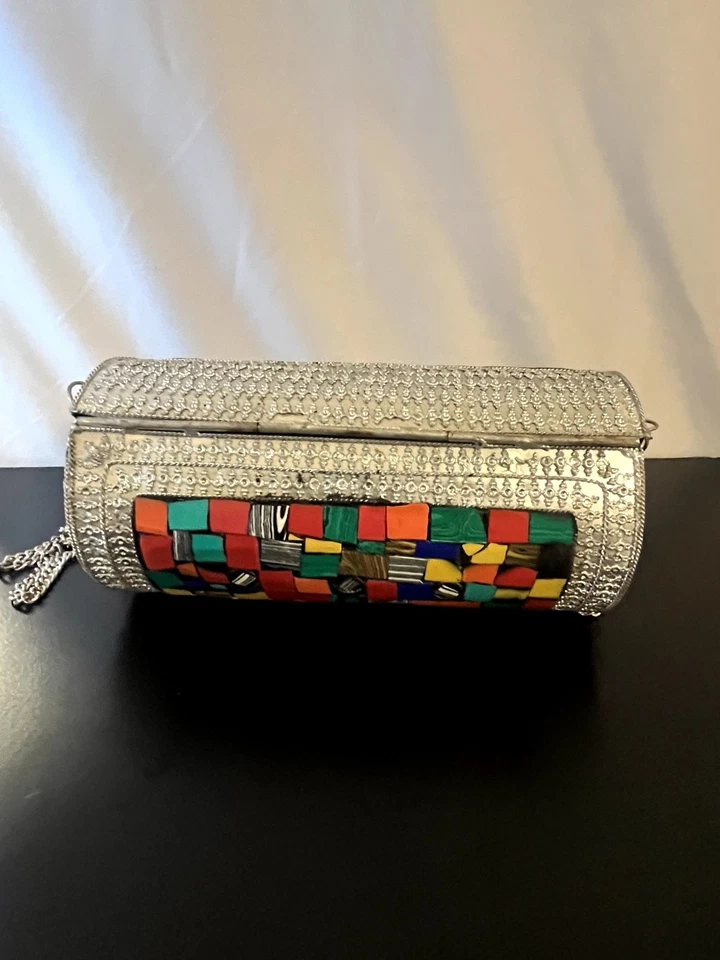Silver Mosaic Clutch Purse - Image 3 of 3