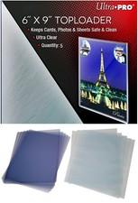 5 Ultra Pro 6x9 Toploaders  5 Soft Inner Sleeves Photo Sports Storage Rigid